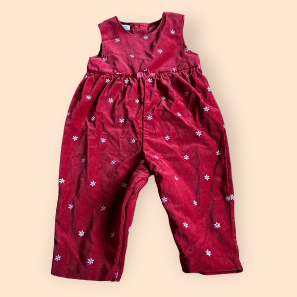 OshKosh B'gosh Other - NWT Baby OshKosh B’Gosh Red Velvet Snowflake One Piece Outfit Holiday 12 Mon